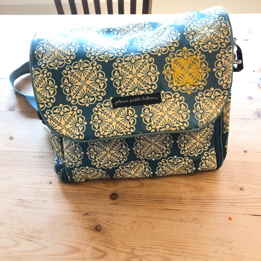 Petunia Pickle Bottom backpack diaper bag with foldout changing pad